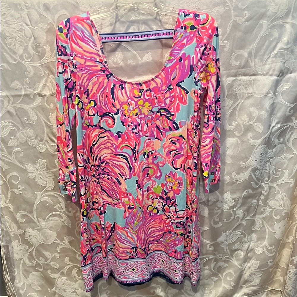 Lilly Pulitzer Pink and Orange Graphic Tunic Dress